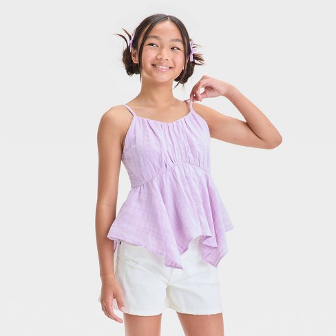 Girls' Handkerchief Hem Tank Top - art class™ - image 1 of 3