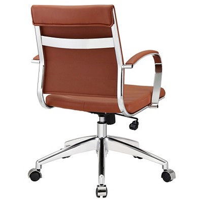 Terracotta High Back Swivel Office Chair with Chrome Base