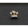 Jewelry Avalanche CZ Accented Crown 22G 14K Yellow Gold Nose Bone Nose Ring Stud - 2 of 4