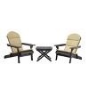 Christopher Knight Home Malibu 3 Piece Outdoor Acacia Wood Folding Adirondack Chair Chat Set with Cushions - 2 of 4