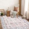 Coucheta Vintage Rug Washable Rug, Non Slip Non Shedding Indoor Carpets, Soft Non Shedding Floor Covering, Low Pile Thin Foldable Printed Mat - 3 of 4