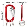 Unique Bargains Aluminum Carabiner Clip Hook with 3 Split Key Ring Chain 2.7" x 1.5" Burgundy 1 Pc - 2 of 4