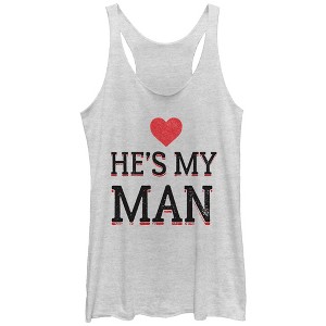 Women's Lost Gods He's My Man Racerback Tank Top - 1 of 3