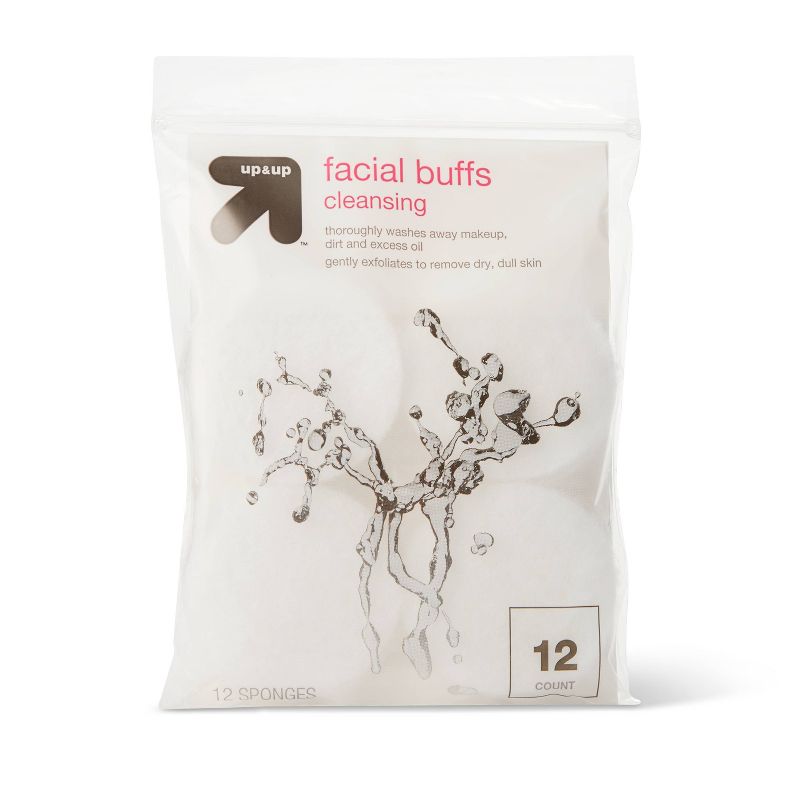 Facial Buff Sponges - 12ct - White - up &#38; up&#8482;, 1 of 6