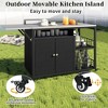 LunaLulinlk Outdoor Kitchen Island, Kitchen Storage Island, Cooking Station, Outdoor Grill Cart with Foldable Side Tabletop - 3 of 4