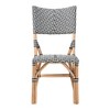 bali & pari Wagner Modern French Black and White Weaving and Natural Rattan Bistro Chair - 3 of 4