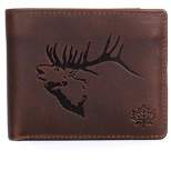 Karla Hanson CANADA WILD Men's Hunter Leather Wallet - Elk Stag