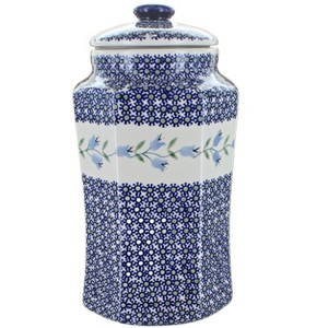 Blue Rose Polish Pottery P177 Manufaktura Large Canister with Seals - 1 of 1
