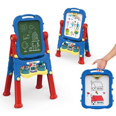 PICASSO-TILES 46 PC 2-IN-1 Double Sided Art Easel Set, STEM Toys for Kids 3+