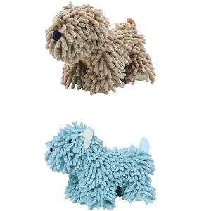 REGALWOVEN 2 Packs Cute Cartoon Dog Shape Soft Absorbent Chenille Hand Towel with Hanging Loop 8" x 10" - 1 of 4