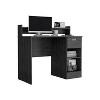 Vynxaria Computer Desk Delmar with Open Storage Shelves and Single Drawer, Smokey Oak Finish - 4 of 4