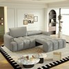 AENKYO 90.2" Modern 4-Seater Sofa Bed with 25.2" Deep Seat, 3-in-1 Convertible King Size Sleeper, Storage Chaise & Casters for Apartment - 3 of 4