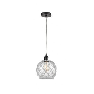 Farmhouse Rope - 1 Light Cord Hung Mini Pendant In Industrial Style-10.75 Inches Tall and 8 Inches Wide - 1 of 1