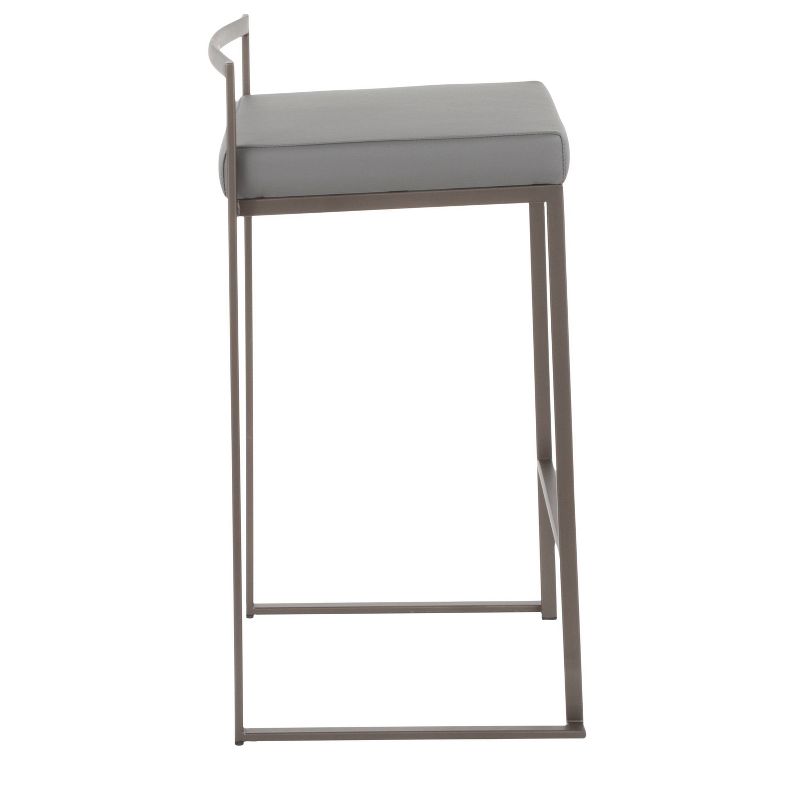 Set of 2 Fuji Industrial Stackable Counter Height Barstools - LumiSource, 4 of 13