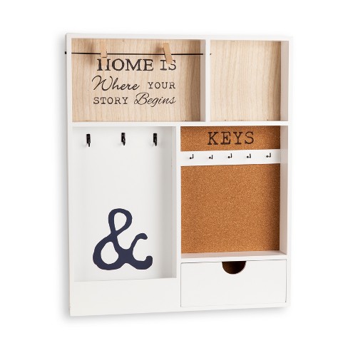 Entryway Wall Organizer Key Holder White Target