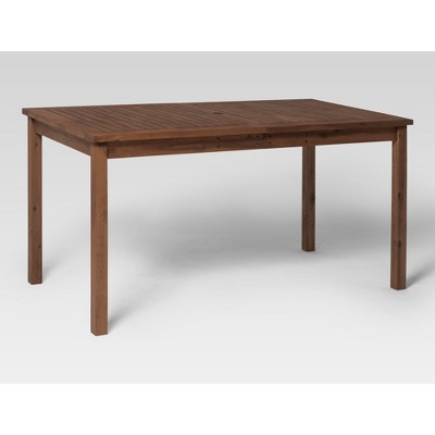 Acacia Wood Patio Simple Rectangle Dining Table - Saracina Home