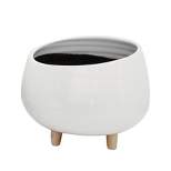 8" x 12.5" Planter with Wood Feet White - Storied Home