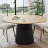 PexFix 52 in.H Solid Wood Round Dining Table Kitchen Table for 4-6 with Tabletop and Tapered Base for Living/Dining Room Coffee Office in Natural - 2 of 4