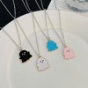 4Pcs Ghost Couple Necklace Set - Enamel Charm Chokers, Matching Memorial Gift for Best Friends - 2 of 4