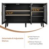 EcoSummer Black Sideboard Buffet Cabinet with Storage, Buffet Cabinet with Fluted Glass Door and Drawers, Sideboard for Dining Room, Living Room - 4 of 4