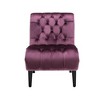 Velvet Armless Accent Chair with Button Tufted Upholstery - 4 of 4