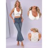 INSPIRE CHIC Women's Floral Lace Deep V Neck Sleeveless Sheer Cropped Cami Tank Tops - 2 of 4