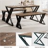 Nasitip 48" Dining Table Set for 4 with 2 Benches - Modern X-Shaped Kitchen Table Set - 4 of 4
