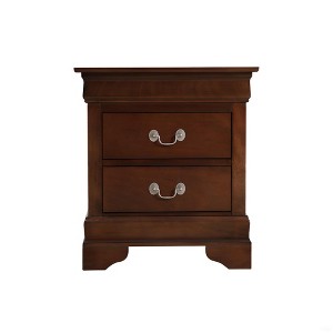 Vynxaria Traditional Cappuccino Nightstand, Solid Wood/Wood Veneer, English Dovetail Drawers, Metal Guides, Tarnish-Resistant Hardware, No Assembly - 1 of 4