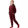 Joyfy Christmas Pajamas for Kids, Red Flannel Buffalo Plaid Pajamas with Hood, Boys Girls Holiday Jumpsuit - 2 of 4