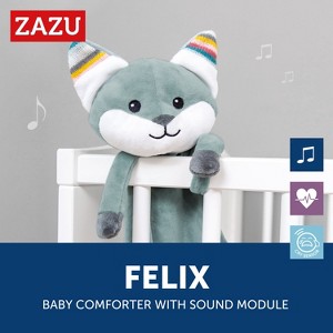 Zazu Kids Felix The Fox Lovey Snuggler with Soothing Music & Sounds, Cry Sensor, Super Soft Sensory Blanket - 1 of 4