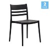 Flash Furniture Bridgeport Set of 2 Indoor-Outdoor Stacking Patio Chair with Slatted Backrest, Commercial All-Weather Resin Chair - 2 of 4