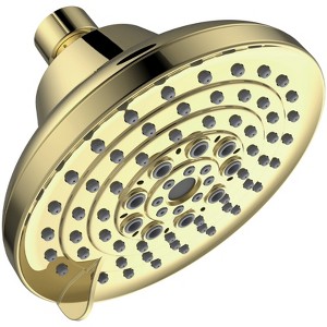 SEVOBAL Shower Faucets 6 Spray Settings High Pressure Shower Head 5" Rain Fixed Showerhead Adjustable Bathroom Faucets, Gold, 4.72"*4.53"*3.74" - 1 of 4