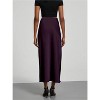 Women's Satin Maxi Skirt - High Waist A-Line Long Skirt for Elegant Office Wear - 3 of 4