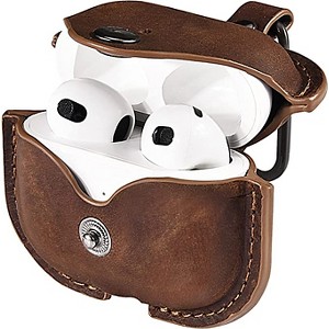 Worryfree Gadgets Genuine Leather Case Compatiable with AirPod 3 Genration 3 Handcrafted from Crazy Horse Cowhide Leather Portable Travel Cover - 1 of 4