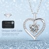 Moissanite Necklace for Women, 1 Carat Heart Pendant with 925 Sterling Silver Necklace, Birthday Christmas Valentines for Wife Mother Girlfriend - 4 of 4