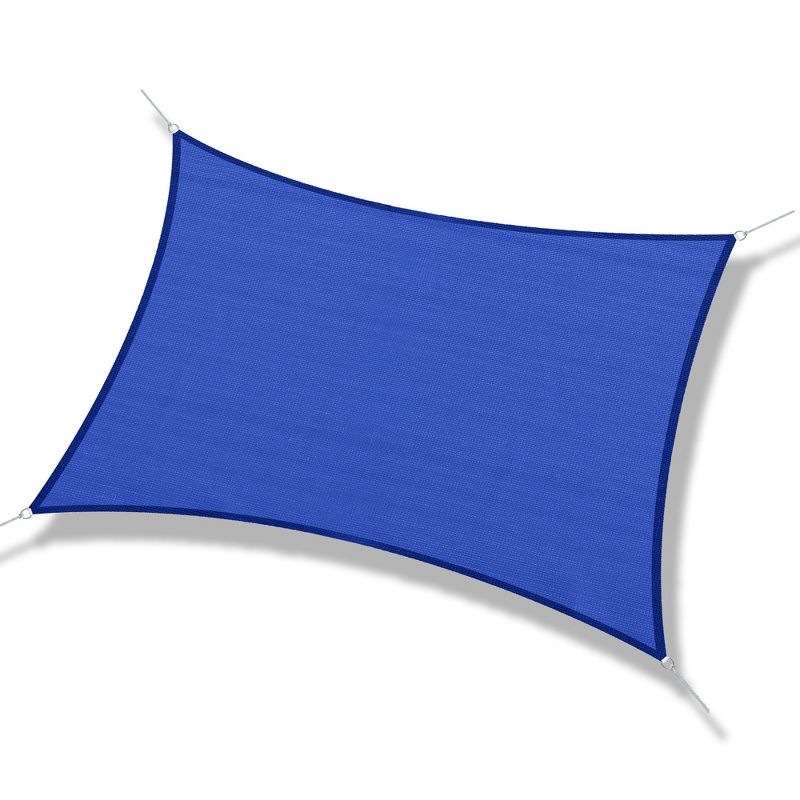 Outsunny 20' x 16' Sun Shade Sail Rectangle Sail Shade Canopy for Outdoor Patio Deck Yard, Blue, 4 of 8