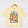 S.W.Smiley Fruits and Stripes - Women's Boxy Crop Top Graphic T-Shirt - 2 of 4