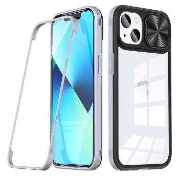 Full Protection With Mobile Phone Protective Film Slide Camera Lens Phone  Case For iPhone 14 Pro Max In Gray