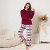 Women's Pink Fuzzy Knit Sweater & Plaid Pants Pajama Set - Cupshe - 4 of 4