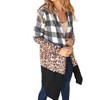 Women's BRUSHED HACCI PLAID LEOPARD COLOR BLOCK CARDIGAN - Haptics - 2 of 4