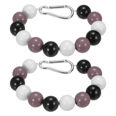 Unique Bargains 12 Beads Stainless Steel Durable Flag Pole Beaded Retainer Ring 0.98" Black/White/Gray