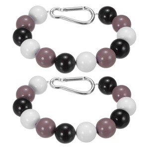Unique Bargains 12 Beads Stainless Steel Durable Flag Pole Beaded Retainer Ring 0.98" Black/White/Gray - 1 of 4