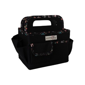 Everything Mary Collapsible Desktop Craft Caddy, Black & Floral - 1 of 4