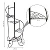 Sunnydaze Indoor/Outdoor Iron Metal 4-Tiered Potted Flower Plant Stand with Spiral Staircase Design - 56" - Black - 2pk - 3 of 4