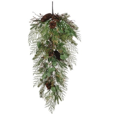 Sullivans Artificial Cedar, Juniper & Eucalyptus Christmas Swag 32"H Green