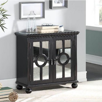 PAGED Modern Classic Dining Room Cabinet, Mirrored Glass Accent Cabinet with Turned Legs, Sideboard Buffet Cabinet with Storage