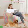 Oversized Faux Fur Bean Bag Chair - 41"x51" Foam Filled Lounger for Teens & Adults (Pink) - 3 of 4
