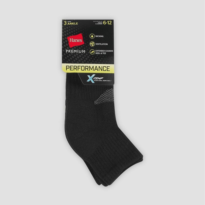 Men's Hanes Premium Performance Power Cool Ankle Socks 3pk, 4 of 5