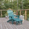 Flash Furniture Newport HDPE Adirondack Chair with Cup Holder and Pull Out Ottoman, All-Weather HDPE Indoor/Outdoor Lounge Chair - 2 of 4