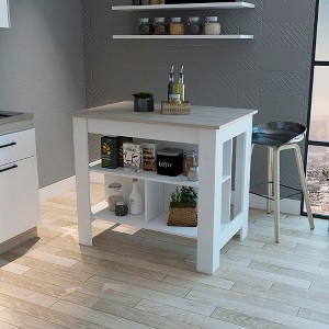 Kitchen Island with Three Storage Shelves for Kitchen, Dinning Room - 1 of 4